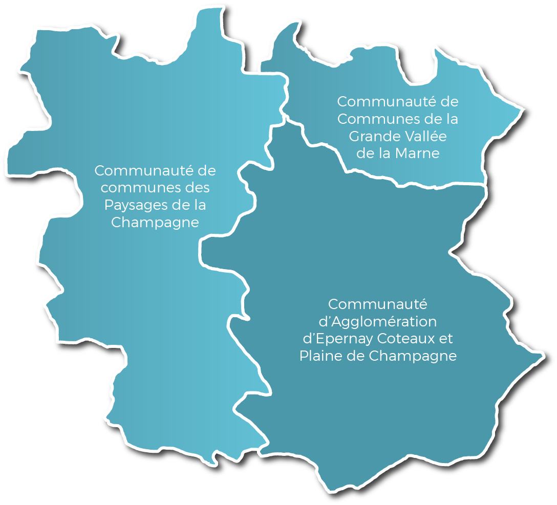 carte du territoire de la CPTS Epernay Terres de Champagne