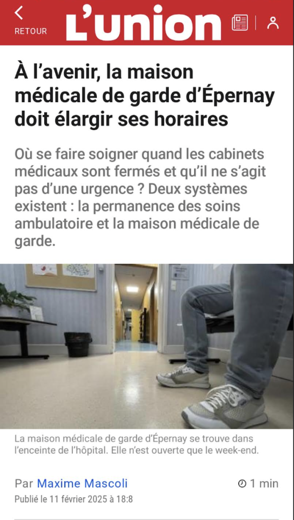 Extrait article l'Union sur Maison médicale de Garde